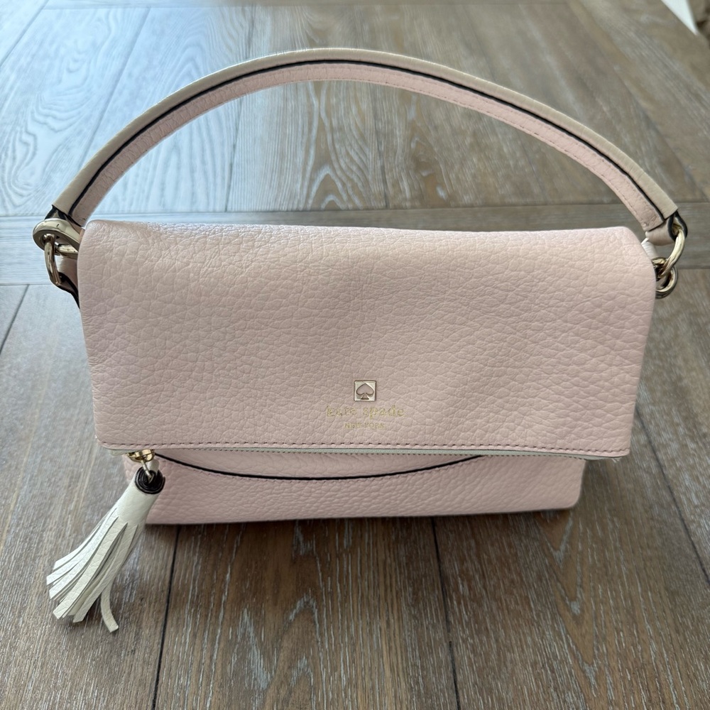 Kate Spade Pink Leather Crossbody Bag with Tassel